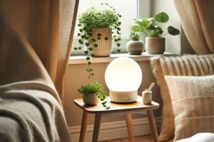 herätysvalo yöpöydällä