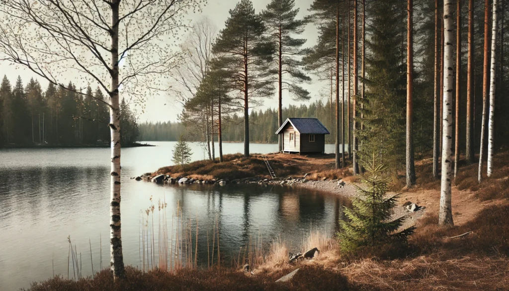 mökki järviveden lähellä