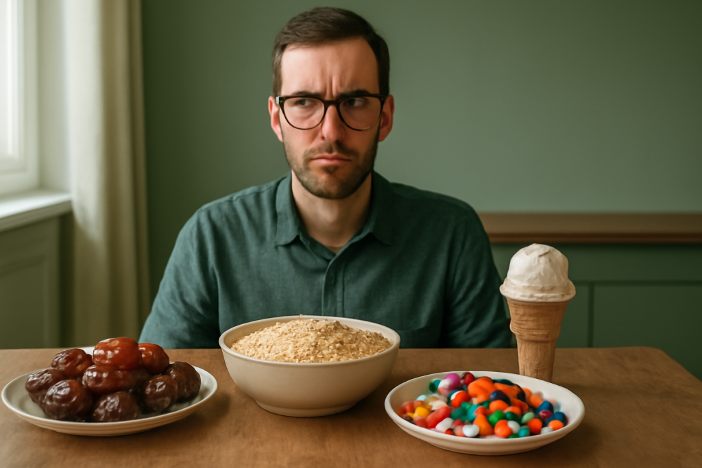 mies miettiin eri herkkujen glykeemisen indeksin arvoa