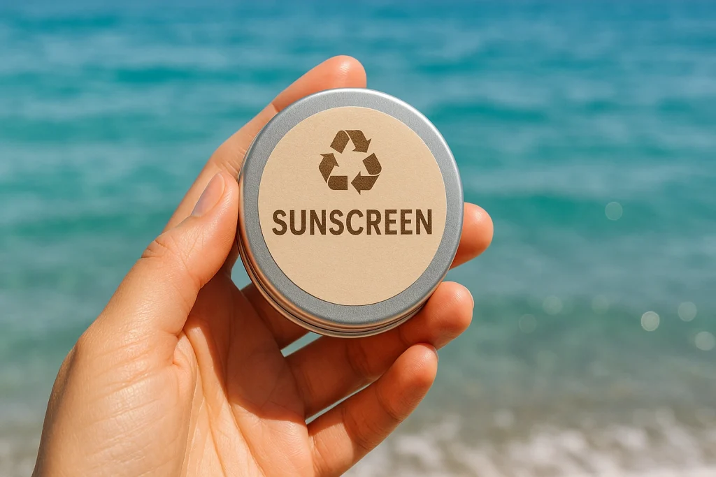 ekologinen aurinkorasvapurkki