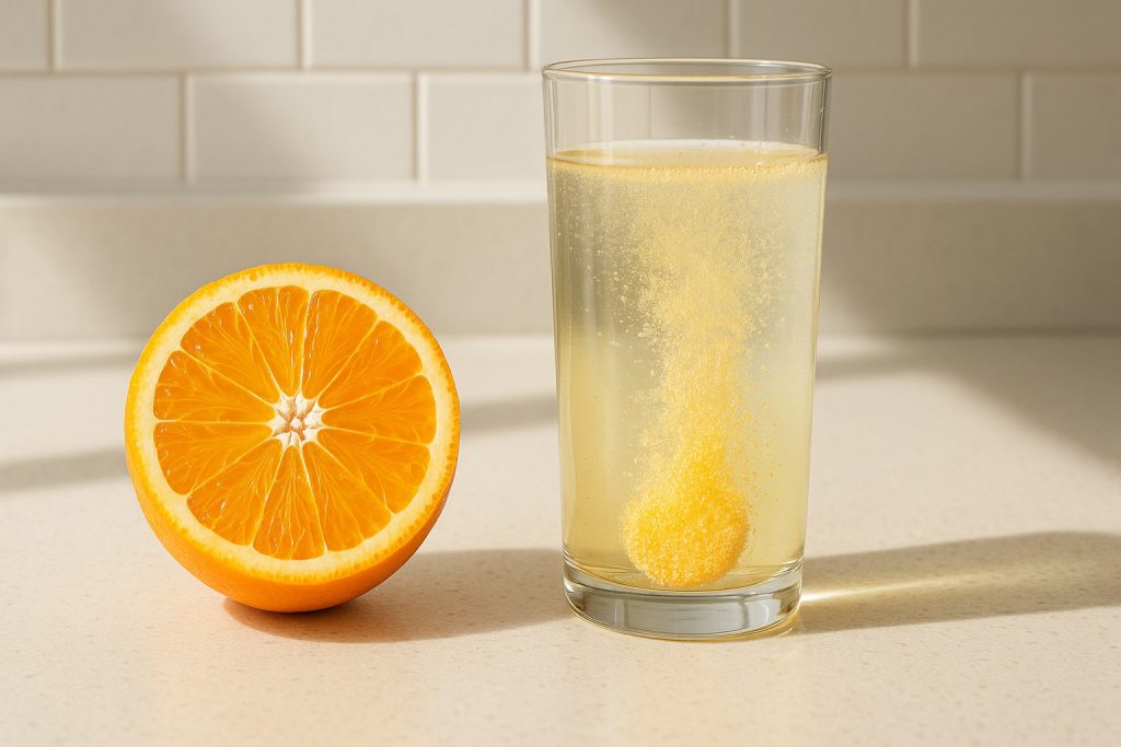 Appelsiini ja C-vitamiini poretabletti – C-vitamiini arjen terveyden tukena